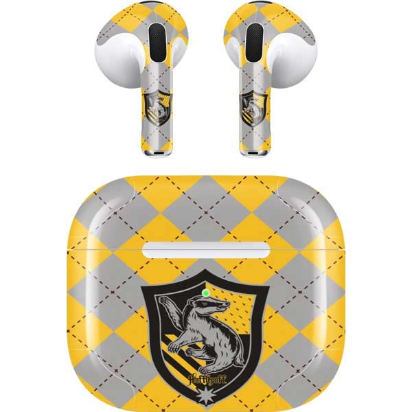 Skinit Decal Audio Skin Compatible with Apple AirPods (3rd Gen, 2021) - Officially Licensed Warner Bros Hufflepuff Crest Design