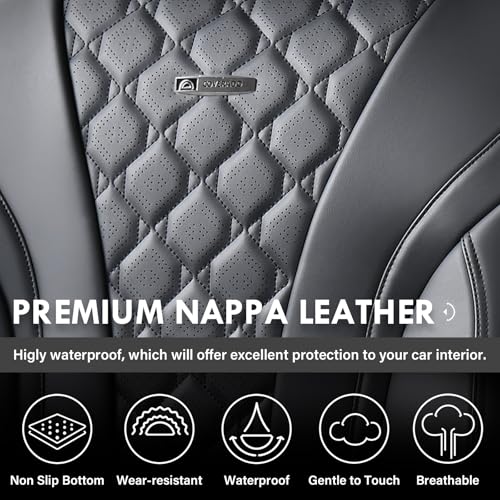 Image of Coverado Car Seat Covers Front Seats, Black Seat Covers, Breathable Perforated Design, Luxurious Diamond Leather Car Seat Cover, 2 Pack Car Seat Protector Front Seat Cover Universal Fit Most Cars