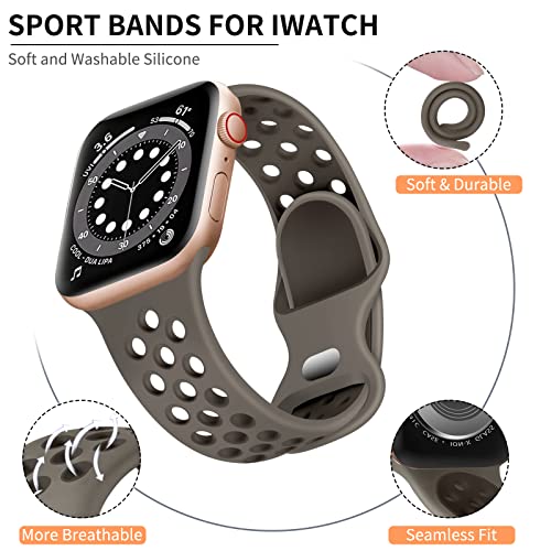 Image of Lerobo Sport Band Compatible with Apple Watch Band Ultra 49mm 45mm 44mm 42mm 41mm 40mm 38mm for Men Women,Soft Silicone Breathable Strap Sport Band for iWatch Ultra 2 SE Series 9 8 7 6 5 4 3 2 1