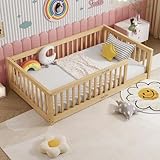 PVWIIK Twin Size Montessori Toddler Floor Bed with...