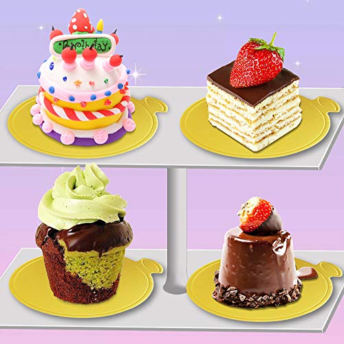 UPlama 200PCS Round Mini Cake Boards, Gold Circle Base Paper Cupcake Dessert Displays Tray Decorating Cakes Pastries Party Wedding Birthday Catering & Restaurant Bakeware (Round) - Thumbnail 5