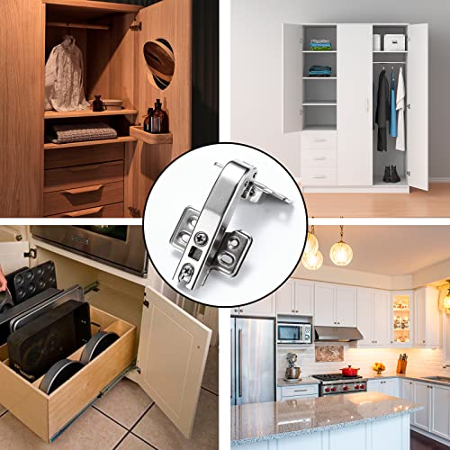 Cabinet Hinges, 2 Pieces Lazy Susan Hinge Face Frame Plate 90 Degree Soft Close Hinges For Kitchen Cabinets 3D Adjustable Hidden Hinges Corner Cabinet Door Hinges For Folded Door #TOP6
