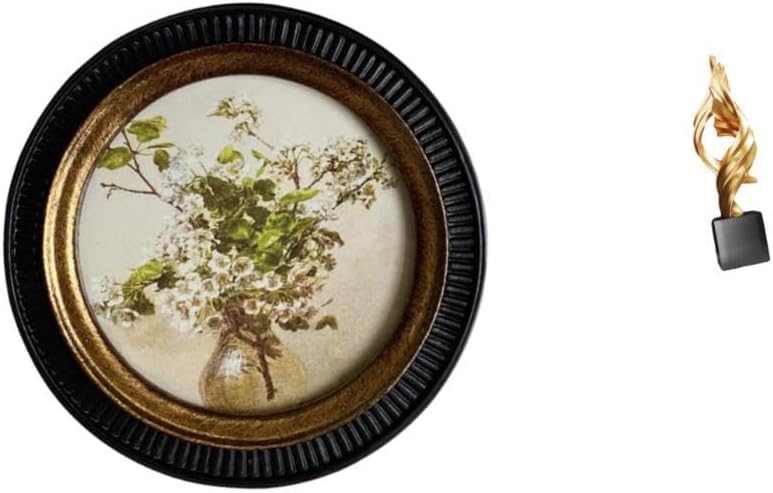 Antique European Resin Photo Frame and Abstract Art Statue Decorative Embossed Wall Hanging Sculpture for Bedroom Office Home Decor