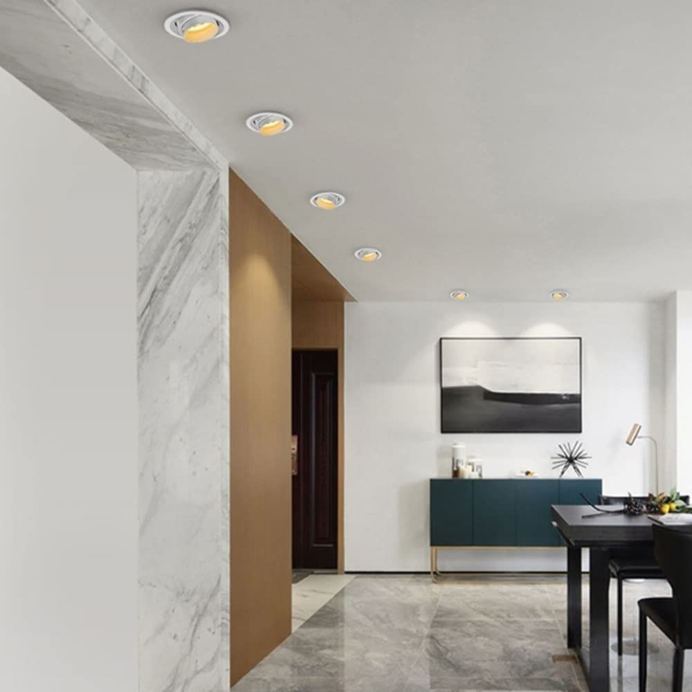 Foco LED empotrado con zoom, luz de techo con enfoque ajustable, astigmatismo, lámpara de pared, pasillo, ojo de buey, ángulo de 15/45/60 grados, downlight interesante