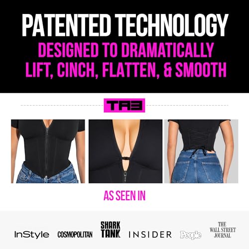 TA3 Short Sleeve Corsety Top - Summer Tops – Full Separating Zipper - Built-in Shelf Bra A to H Cup - Patented Construction3