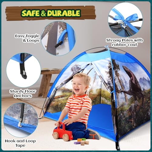 Kids' Dinosaur Discovery Play Tent - Foldable Indoor/Outdoor Playhouse, Perfect for Parties, Birthdays, and Toddler Gifts - Image 4