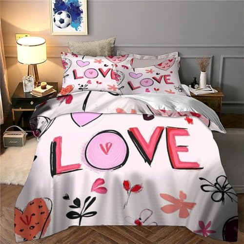Linge de lit King en microfibre résistante et douce motif 3D