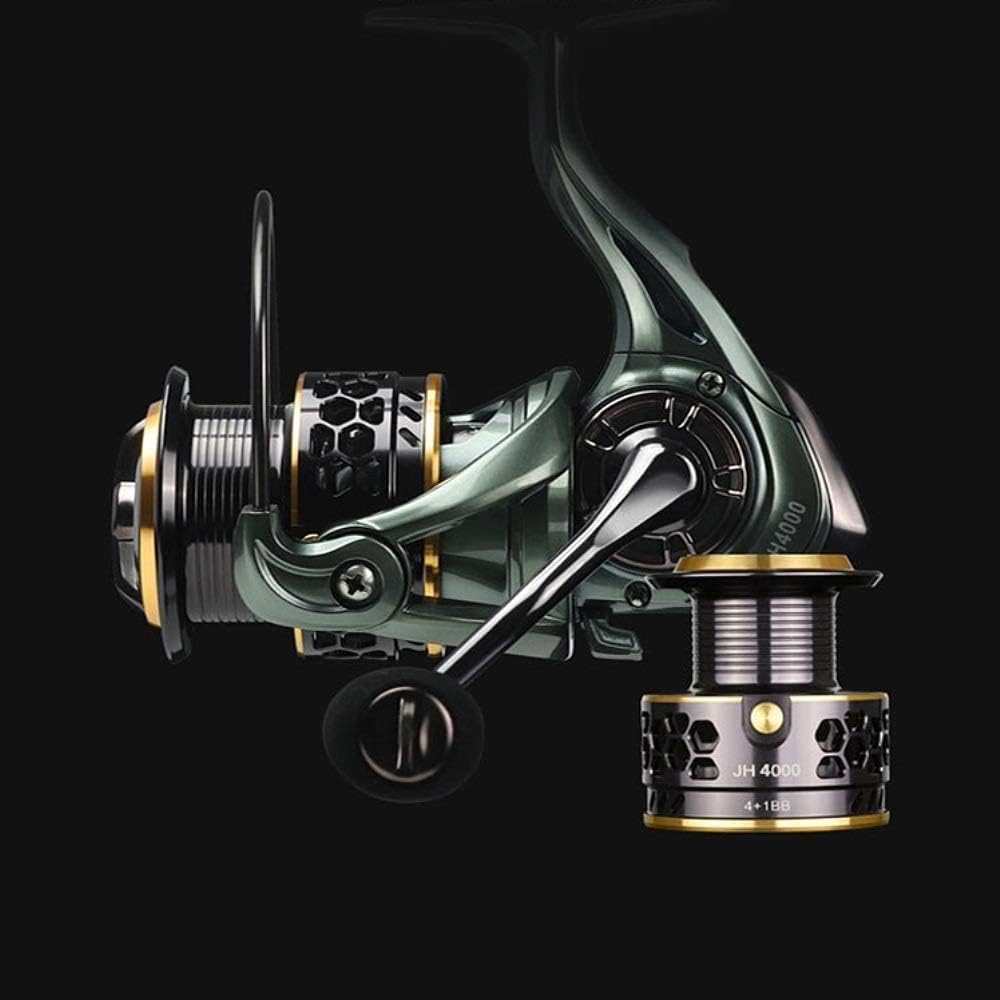 Spinning Fishing Reel 4 + 1BB Lightweight Spinning Fishing Reels 5.2:1 Spinning Reel Wheel Double Line Cup Easy to Use for River Lake Sea Fishing (Size : JH3000)
