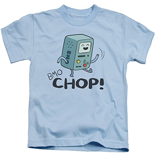 Adventure Time BMO Chop Unisex Youth Juvenile T-Shirt for Girls and Boys, Small (4) Light Blue