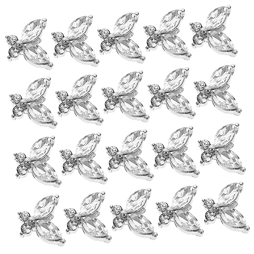 FOMIYES 100 Peças Acessórios De Arte De Unhas De Borboleta Joias De Unhas 3D Joias De Metal Joias De