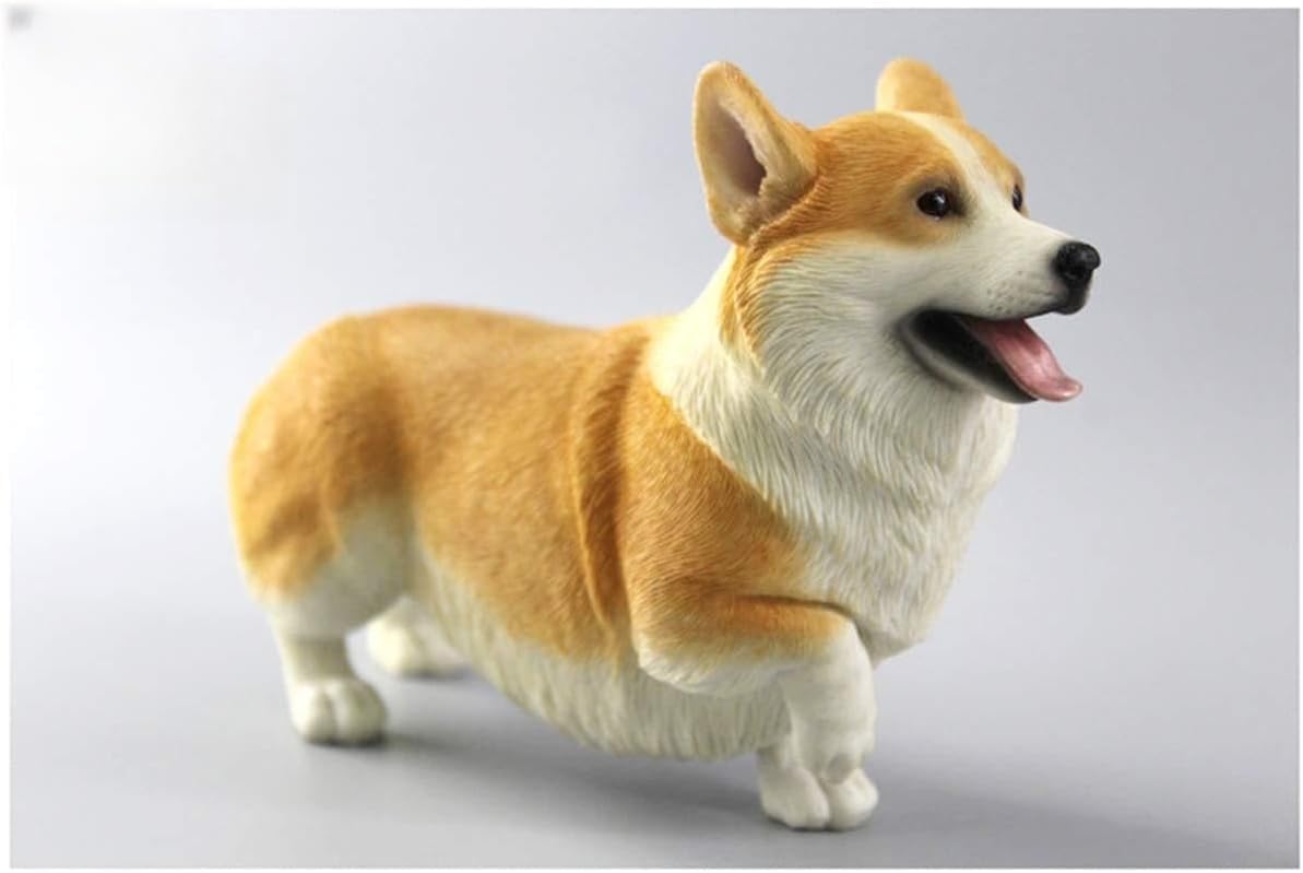Welsh Corgi Pembroke Dog Pet Figure Resin Decoration Gift (Yellow)
