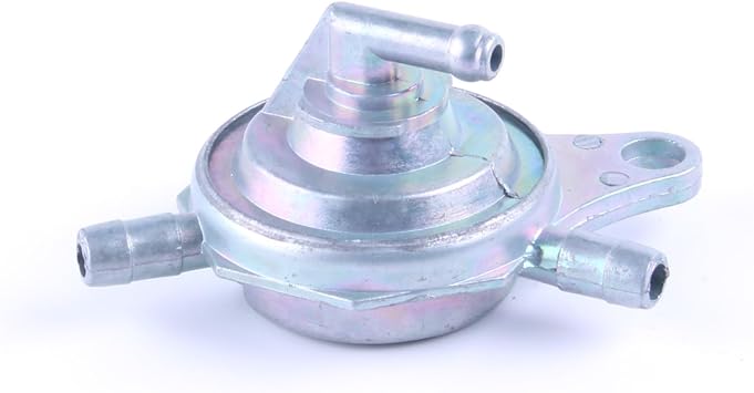Glixal 3-Port Vacuum Fuel Petcock for GY6 49cc 50cc 150cc Scooter Moped ATV | Zinc plated, Compatible with 139QMB 152QMI 157QMJ Kymco Taotao Jonway E-ton Baja Baotian Baron BMS Bintelli Terminator