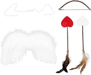 FOMIYES 1 conjunto de penas, asas de anjo com faixa de cabeça infantil bebê recém-nascido bebê branco pena anjo asas arco espadas fantasia cupido infantil traje foto adereço traje