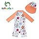 upandfast Baby Badeanzug mit Sonnenhut UPF 50+ Badebekleidung für Baby(Sonnenblume,3-6 Monate)
