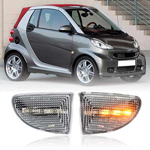njssjd 2 luci di posizione laterali a LED dinamiche compatibili con Smart Fortwo 451 2007-2015 lampeggianti ambra indicatori di direzione sequenziali