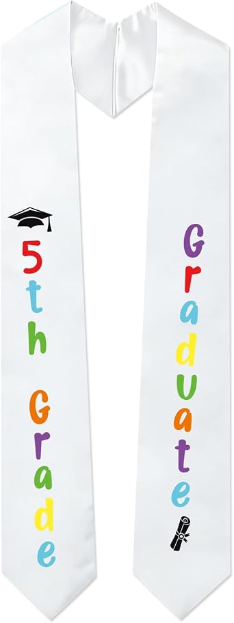 Aisosiks 5TH Grade Graduation Decorations 2026, 5th Grade Graduation Stole, 5TH Grade Graduation Sash for 5th Grade Graduation Party, Boy Girl Kids Fifth Grade Graduation Supplies JD-5TH