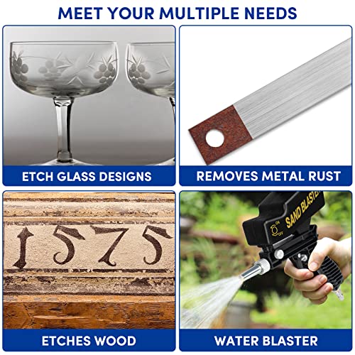 Sand Blaster Gun Kit,Portable Handy Sand Blasters,Sand Blaster Gun Kit For Air Compressor, For Cleaning Rust, Dirt, Paint, & Glass Etching Diy Projects, Black. #TOP6