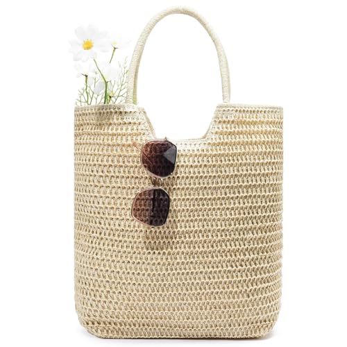 Bolso Tote tejido de playa para mujer grande miniatura 1