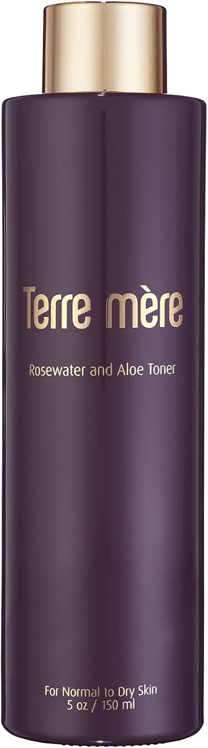 Face Toner, Rosewater and Aloe Toner, Anti Aging, Normal to Dry Skin, Terre Mere, 150ml 5oz