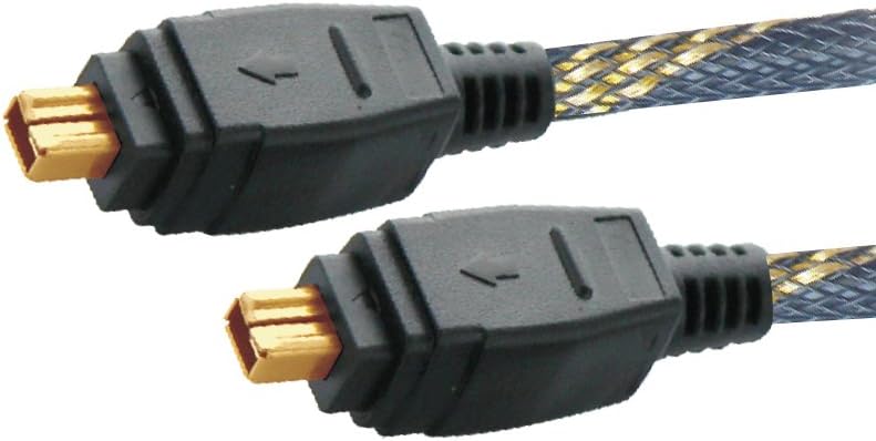 MX FIREWIRE IEEE 1394 Cable 4 Pin Male to 4 Pin Male Cord - 1.5 Meters with Nylon MESH and Gold Plated - MX 3256