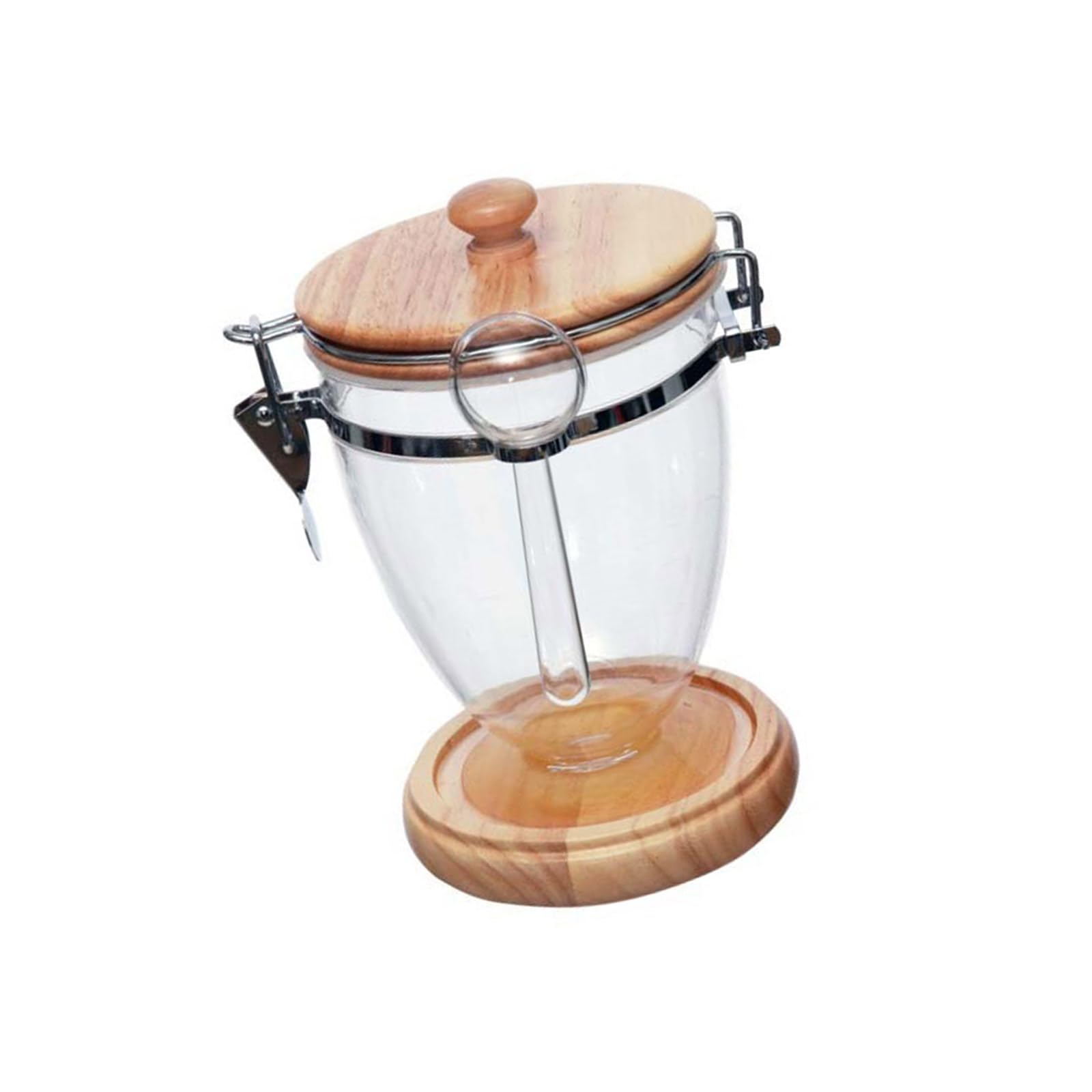 Piceioep Airtights Sealed Storage Jar for Coffee and Dry Goods Featuring Acrylic Body and Wood Lid Coffee Storage
