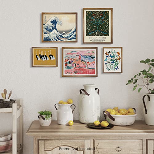 Eclectic Decor Wall Art Print - Japanese Morris Painting - Maximalist Room Decor - Modern Contemporary Museum Picture - Abstract Boho Print For Bedroom, Living Room - Aesthetic Aura Poster #TOP4