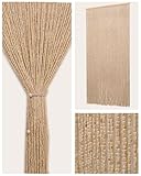 Erfolkerz 90 Strands Beaded Curtain for Doorways -35.5'x79'- Handmade Natural Beaded Curtains,Boho Doorway Wood and Bamboo Bead Curtain-As Insect Screen/Room Divider-Beige