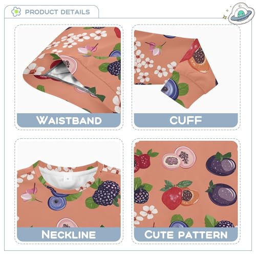 JUNZAN Funny Berry Fruit Rose Gold Big Boys Hoodie Sweatshirt Long Sleeve Sweatshirts for Boys Camping 4T3