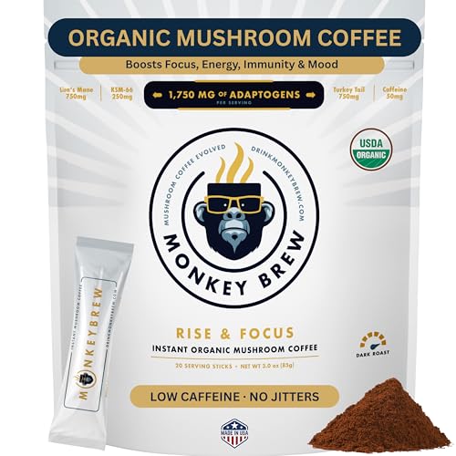 Monkey Brew Rise & Focus Mushroom Coffee
