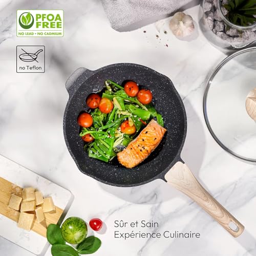 Just Perfecto Pots And Pans Sets Non Stick, Induction Hob Pan Set, Saucepan Set, Non Stick Frying Pan Set With Lid Stock Pot, Deep Frying Pan, Pots And Pans Set Cookware Set (13 Pcs Black) - 4
