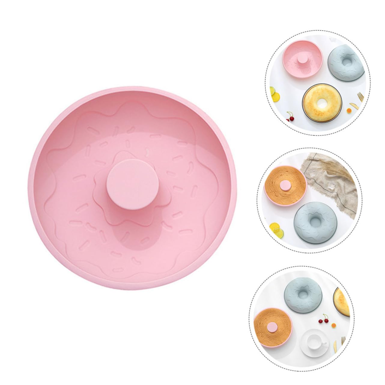 PRETYZOOM 3 Pz Stampo Per Ciambelle Teglia Antiaderente Teglie Rotonde Per Cheesecake Stampo Da Ciambella Per a Cioccolato De Para Gelatinas Fondente 3d Rosa Gel Di Silice