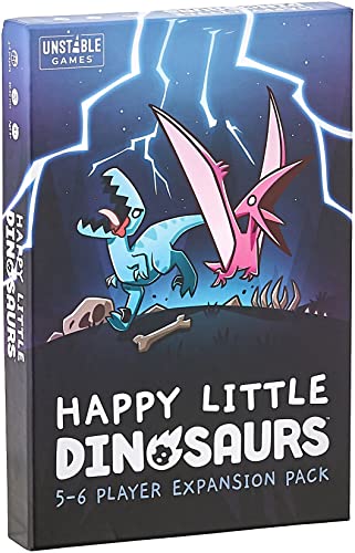 Unstable Games - Happy Little Dinosaurs: 5-6 Player Expansion Pack - Cute card game for kids teens & adults - Dodge lifes disasters! - 2-6 players ages 8+ - Great for game night