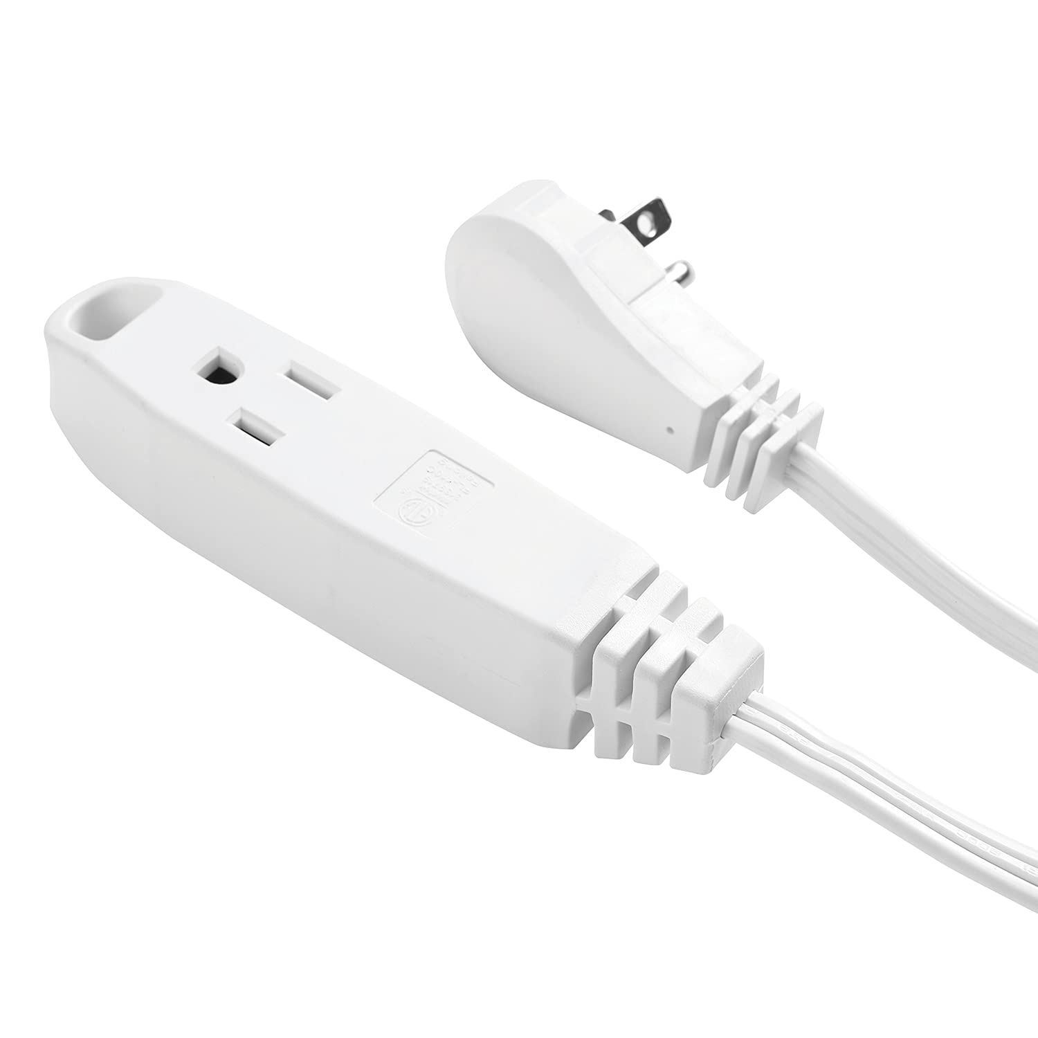 Globe Electric 24302 10ft Medium Duty 3-Outlet Indoor Extension Cord, Grounded, Right Angle Plug, White - 4