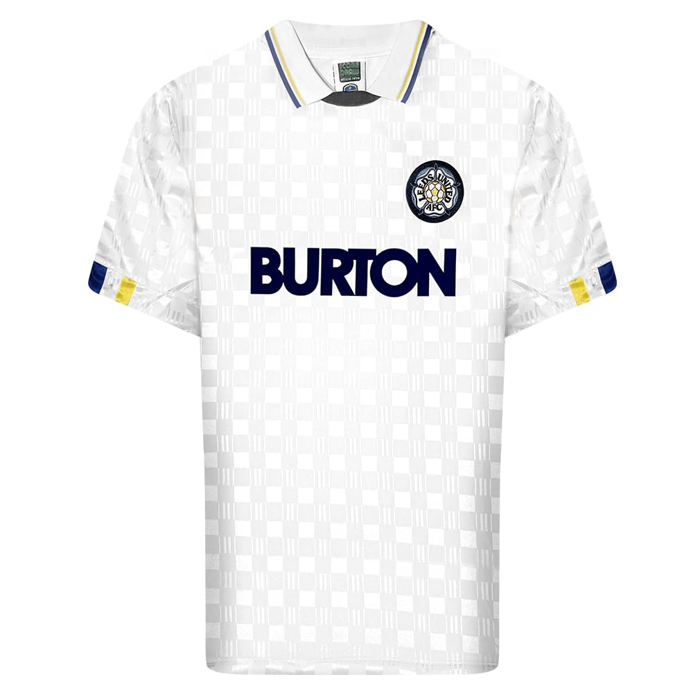 Score Draw Leeds United 1988 Retro Football Shirt White Medium Polyester