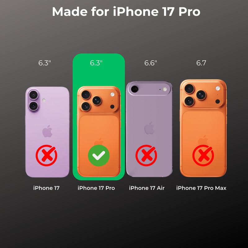 Image of Anti Yellow Clear Magnet Case for iPhone 17 Pro, Premium Polycarbonate, Ultra Strong Magnets, 360 Drop Protection, Raised Camera Protection, MagSafe Compatible