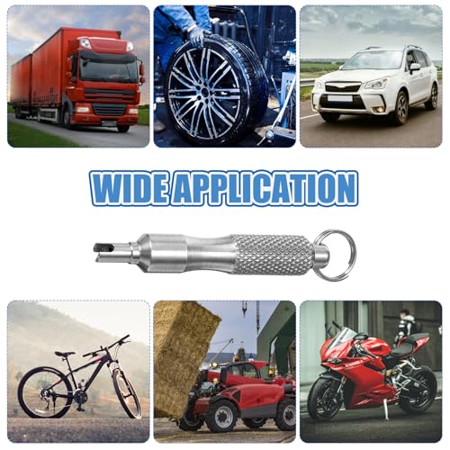 Image of Tyqour 2pcs Valve Core Removal Tool Stainless Steel Tire Valve Stem Tool Portable Tire Valve Tool Valve Core Remover Tire Valve Core Tool for Automotive Cars Trucks Bicycles Tire Repairing