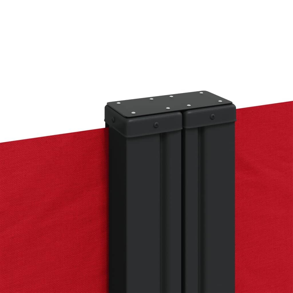 Tenda laterale estensibile, colore rosso, 200 x 1000 cm, resistente ai raggi UV, impermeabile, per balcone, terrazza, protezione da sguardi indiscreti, mobili da giardino, protezione dal