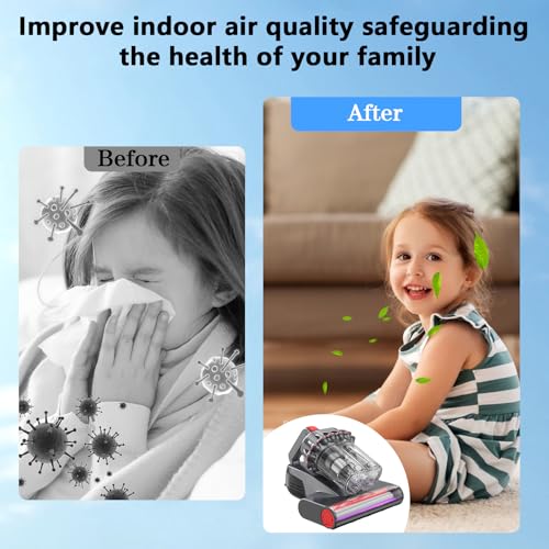Milbensauger 17Kpa Matratzenreiniger Milbensauger für Matratzen, Milbenstaubsauger Bettmatratzen-Staubsauger mit Staubmilben-Sensor und Intelligente LED-Anzeige für Betten, Kissen, Sofas Teppiche