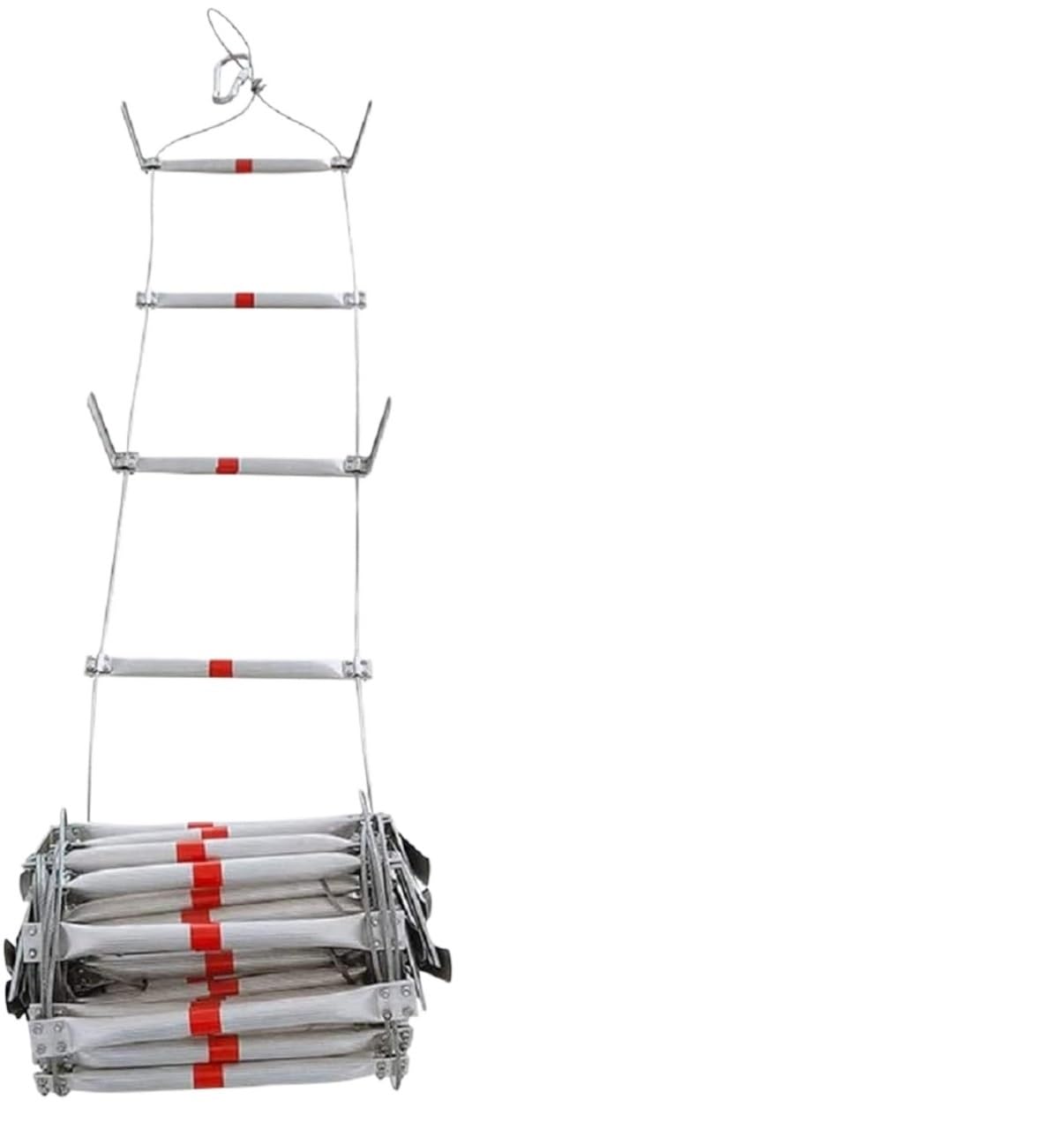 Escalera de cuerda, Escalera de cuerda, alambre de acero de aleación de aluminio, escalera plegable de emergencia en caso de incendio, tamaños múltiples | 16Ft/5M