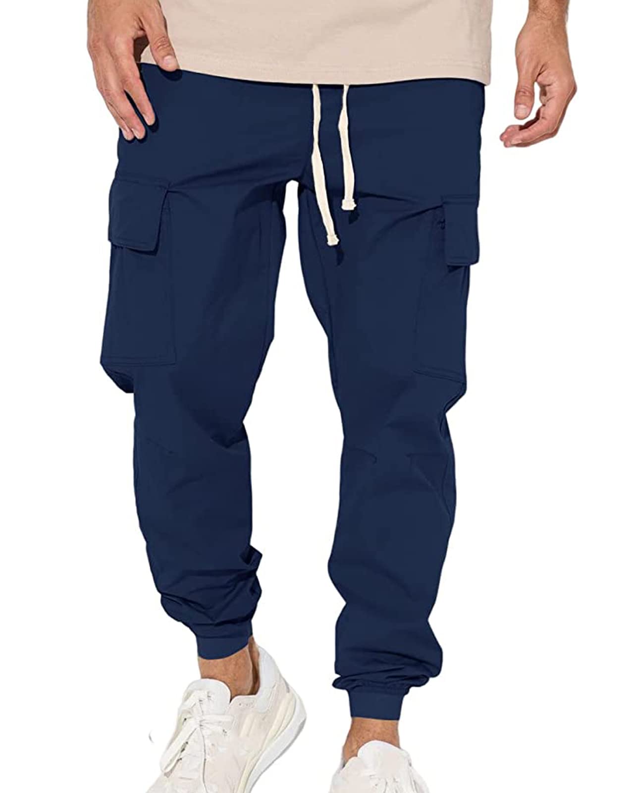 RemxiMens Cargo Trousers Joggers Pants Work Wear Baggy Loose Work Combat Overalls Drawstring
