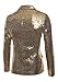 YMING Mens Sequin Glitter Cocktail Suit Jacket Notch Lapel Collar Tuxedo Blazer Fashion Party Dress Coat Gold 3XL