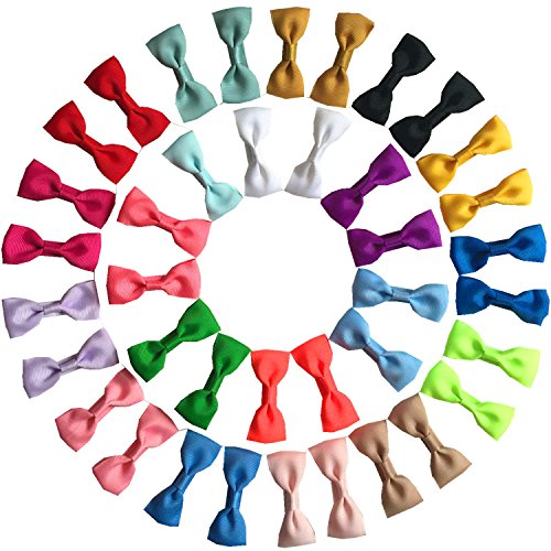 Big Elephant 40pcs Baby Girls 2.5" Ribbon 20 Pairs Hair Bows Clips Be043