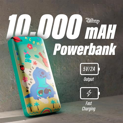 Disney-Lilo-and-Stitch-10000Mah-Power-Bank-Universally-Compatible-Portable-Phone-Charger-Battery-Pack-wUSB-Charging-Port-Gifts-for-Women-Men-Teens-and-All-Fans-of-Stitch-Stuff