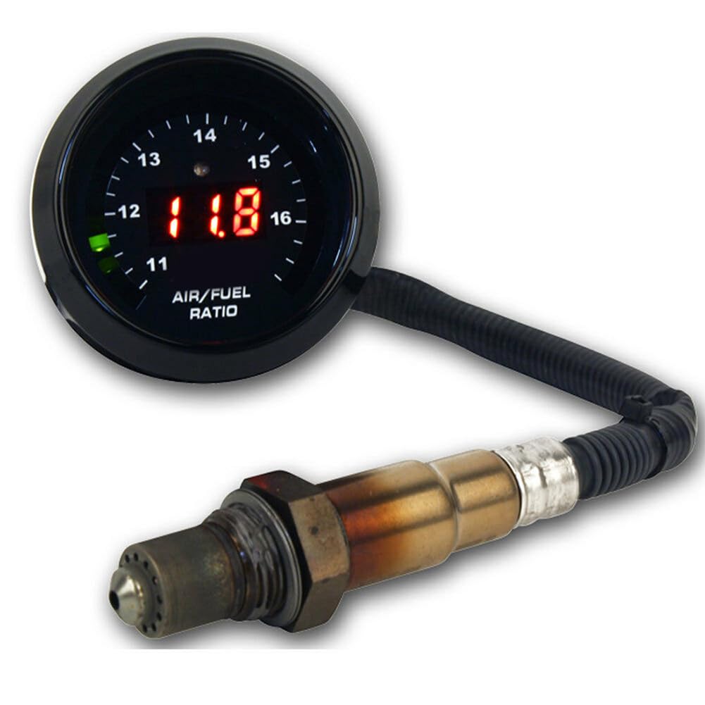 1 Racing 30-4110 AFR 52 mm Large Bande O2 UEGO Contrôleur Jauge de Rapport Air/Carburant AFR avec Capteur D'Oxygène 4.9LSU 0258017025 Accessoires de Remplacement