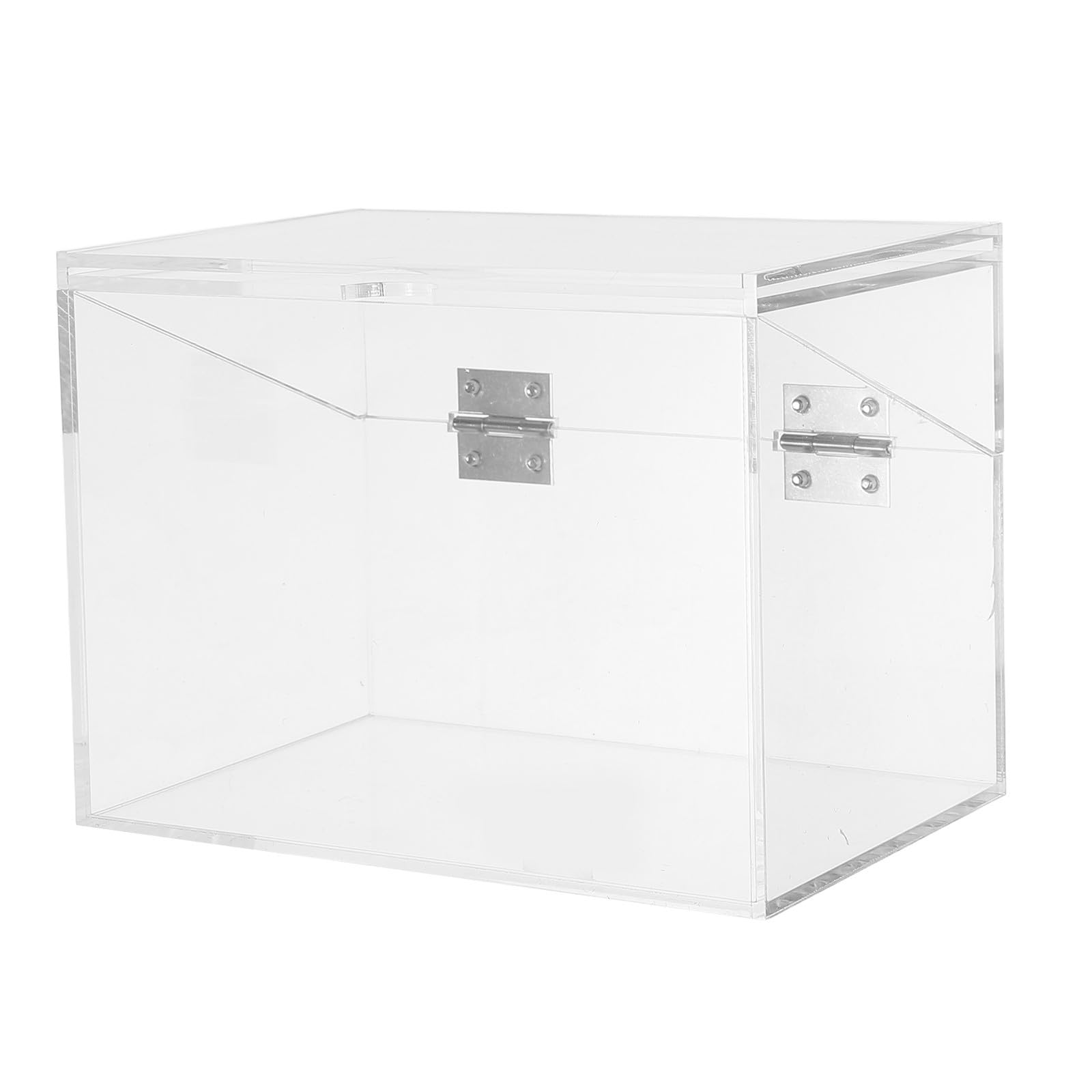 Caja organizadora con ranura para notas adhesivas, ideal para mostradores de recepción