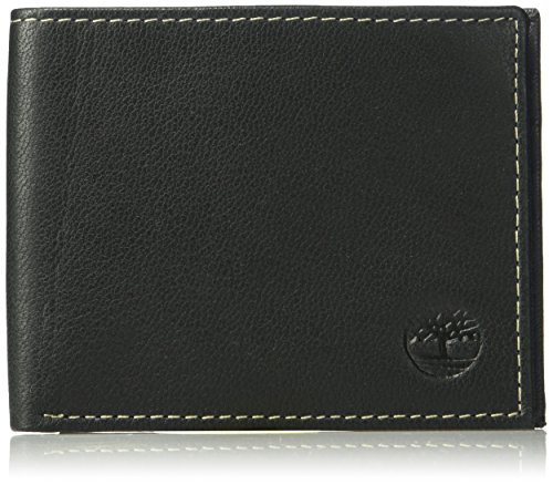 Timberland Men's Leather Wallet and Carabiner Gift Set, black, One Size