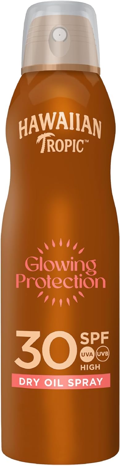 Hawaiian Tropic Can Spray Oil SPF 30, Lozione Solare Hydrating Protection SPF 50, Body Butter Doposole - 180ml + 180ml + 250ml