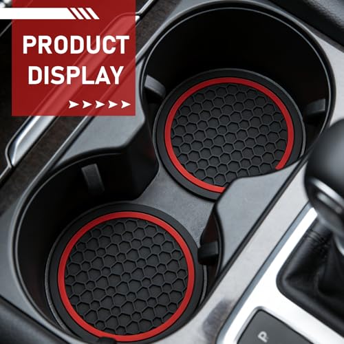 4 Piezas Posavasos de Silicona para Auto Rojo 2.76 pulg miniatura 3
