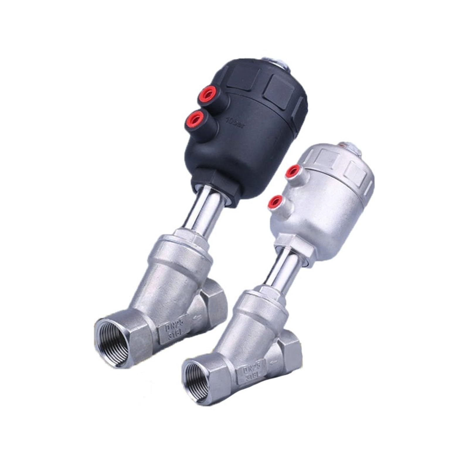 HDPHCRIUN DN Series High Temperature and Corrosion Resistant Steam Pneumatic Valve Y Type Internal Thread Angle Seat(DN20 Plastic head)