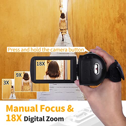 Muraux 4K Video Camera Camcorder, Ultra Hd 4K 56Mp Vlogging Camera For Youtube With Wifi, Microphone Dual Color Light Remote Control 18X Digital Zoom, Lens Hood, 32Gb Sd Card And 2 Batteries #TOP5
